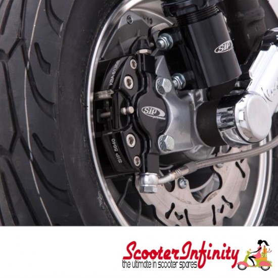 Brake Caliper SIP (Aluminium, Anodised Black) (Grimeca,`98/MY, front, LML, Vespa PX, T5, T5 Classic) (MMW Rear)