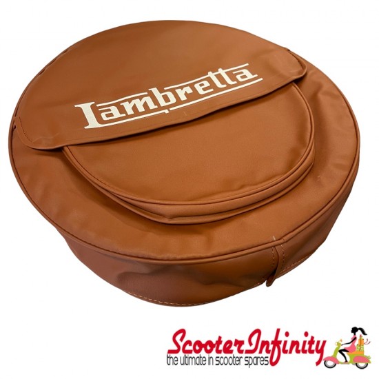 Spare Wheel Cover (with Pouch) (Tan Brown) (Lambretta LI SX TV GP)