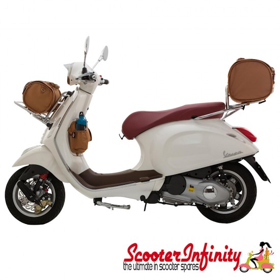 Case Top Box / Roll Bag Classic SIP Style - VESPA PX GTS/GT/GTV/LX LAMBRETTA (FITS TO ANY CARRIER) (35L) (Beige or Brown)