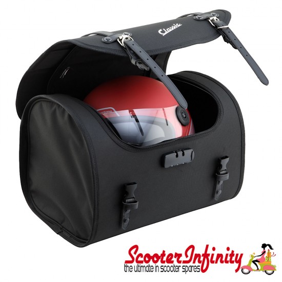 Case Top Box / Roll Bag Classic SIP Style - VESPA PX GTS/GT/GTV/LX LAMBRETTA (FITS TO ANY CARRIER) (35L) (Black)