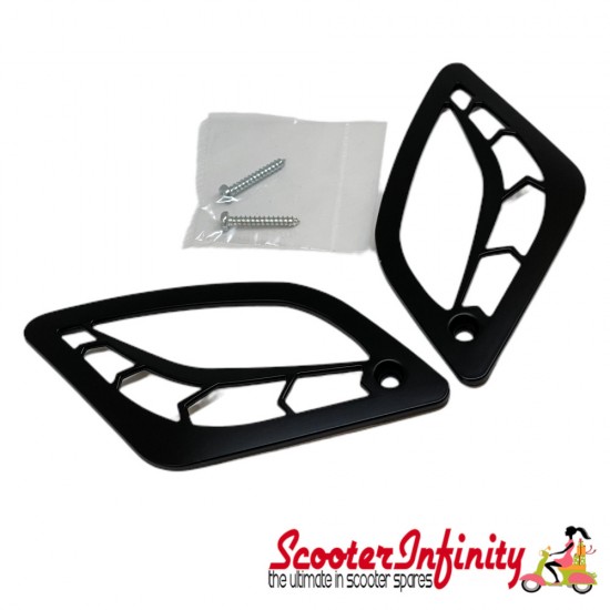 Indicator grills pair matt black (Rear) (MOTO NOSTRA) (Vespa GT, GTL, GTV, GTS 125-300)