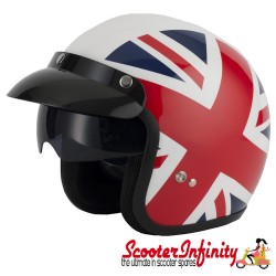 Helmet / MOD Vcan V537 Open Face - (Union Jack - With Popdown Sunvisor)