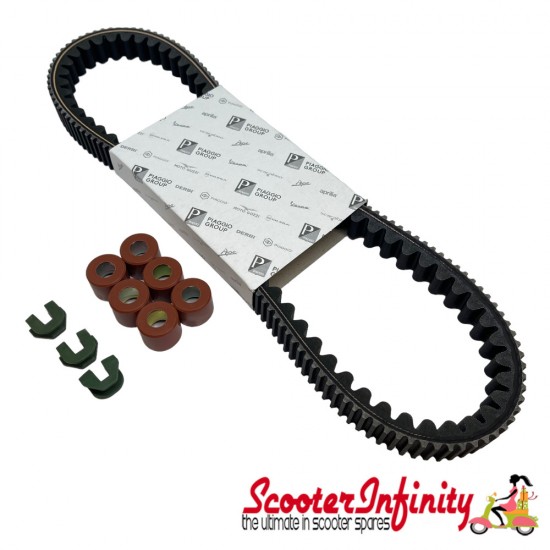 Transmission Service Kit Genuine PIAGGIO (Drive Belt, Rollers, Sliders) (Vespa GTS 250-300cc up to 2019, Scomadi Turismo Leggera 300 4T, Royal Alloy 300 4T GP/TG S LC, MP3 300, X7 300, MP3 250, X7 250)