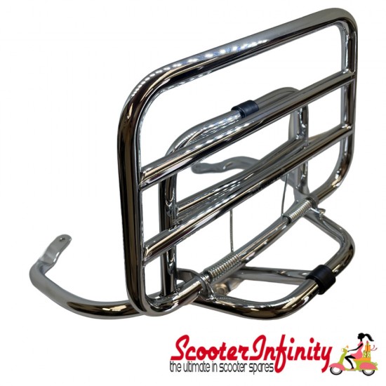 Carrier/Rack Rear Chrome Vespa Primavera/​Sprint/​Elettrica 50-150cc (Piaggio)