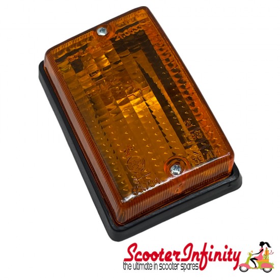 Indicator PIAGGIO rear left (Amber, without Bulbs) (Vespa PK 50-125 S/​SS/​Lusso/​Automatica)