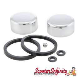 Gasket Seal Kit for SIP Brake Caliper Front (incl. ball & 2 pistons) (LML 2 Stroke, Piaggio Hexagon, NRG, Skipper, Vespa PX 125-200 Disc)