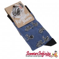 Socks Vespa (blue/black) (SIP, unisex) (size: 36-40)