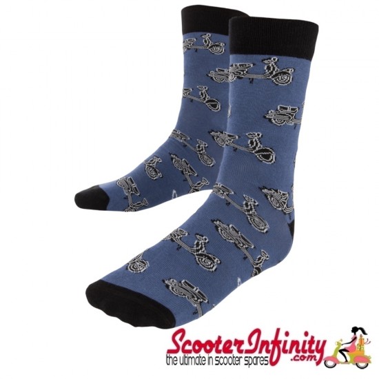 Socks Vespa (blue/black) (SIP, unisex) (size: 41-46)