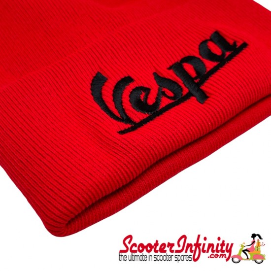 Beanie Hat Vespa (Red, Black Logo) Beanie Hat Vespa (Red, Black Logo)