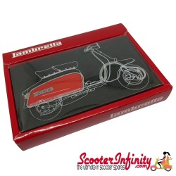 Key ring chain - Lambretta (Red, Sidepanel 55x30x20mm, Metal)