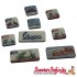Magnet Set (Fridge Magnets) VESPA (9 parts, square metal)