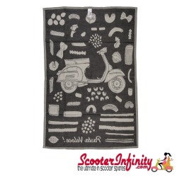 Tea Towel Pasta Veloce (SIP) (500 mm w 700 mm 100% cotton in black) Tea Towel Pasta Veloce (SIP) (500 mm w 700 mm 100% cotton in black)