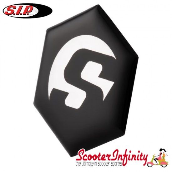 Badge Sticker "PIAGGIO" Emblem Horncover (32x28 mm, adhesive) (Vespa PK50-125 XL/​XL2/​PX80-200E/​Lusso/​'98/​T5)