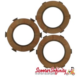 Clutch Plate Kit NEWFREN (Set of 3 Corks, 96mm, 6 Spring Type) (Vespa P125 E, PX125 E, PX125 EFL, 150 GL, 150 Sprint, 150 Sprint)