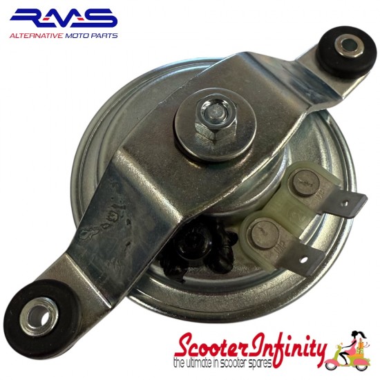 Horn for Vespa (72 mm, fixation: 2 holes - 100mm, 12V DC) (Vespa P80-150X/PX80-200E/Lusso/`98 /MY/`11 )
