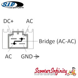 Regulator Voltage SIP - 4 connections 6V AC/DC (Vespa/Lambretta) Regulator Voltage SIP - 4 connections 6V AC/DC (Vespa/Lambretta)