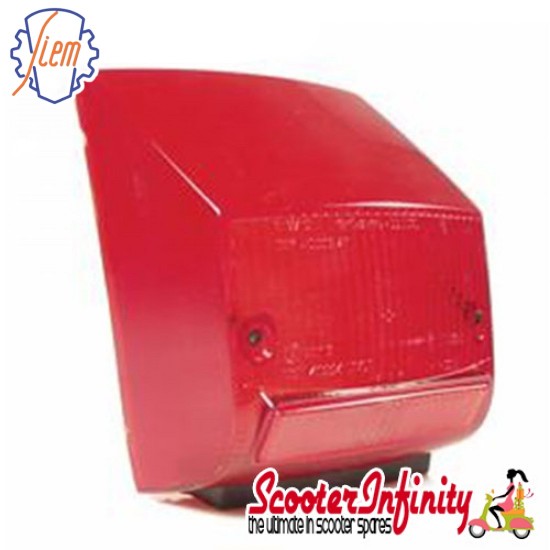 Rear Light Lens SIEM (Rear, Red) (Vespa PX80-200/PE/Lusso/`98)