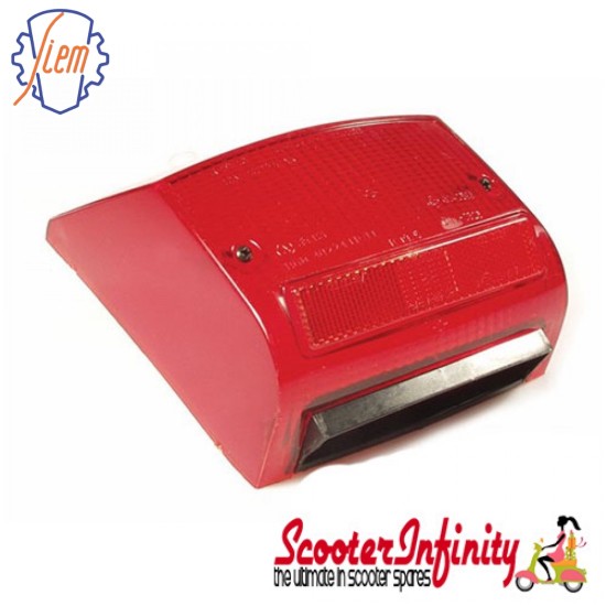 Rear Light Lens SIEM (Rear, Red) (Vespa PX80-200/PE/Lusso/`98)