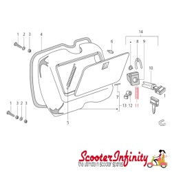 Spring Glovebox Toolbox (073111 - PIAGGIO) (Vespa 150 GL/GS/160 GS/180 SS/Rally/PX80-200/PE/Lusso) Spring Glovebox Toolbox (073111 - PIAGGIO) (Vespa 150 GL/GS/160 GS/180 SS/Rally/PX80-200/PE/Lusso)