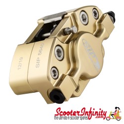 Brake Caliper SIP (Aluminium, Anodised Satin Gold) (Grimeca,`98/MY, front, LML, Vespa PX, T5, T5 Classic) (MMW Rear) Brake Caliper SIP (Aluminium, Anodised Satin Gold) (Grimeca,`98/MY, front, LML, Vespa PX, T5, T5 Classic) (MMW Rear)