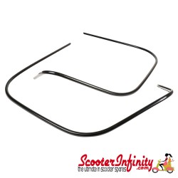 Beading / Trim Legshield PIAGGIO (Shiny Black, Plastic) (LEFT & RIGHT) (Vespa 125-300 iGet or GTS HPE)