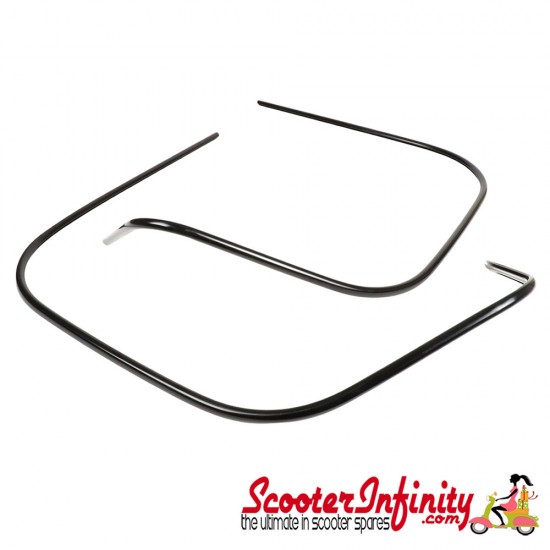 Beading / Trim Legshield PIAGGIO (Shiny Black, Plastic) (LEFT & RIGHT) (Vespa 125-300 iGet or GTS HPE)