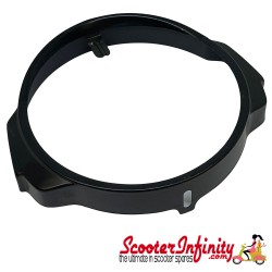 Headlight Rim (160 mm, black, round) (Vespa P80-150X/P200E)