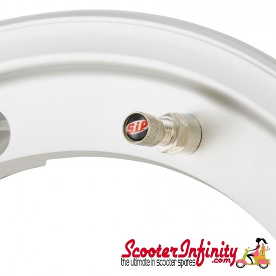 Wheel Rim Tubeless SIP  Aluminium Silver Matt  V2.0 ( KBA 51612, valve premounted) (2.10x10) (Vespa) (P, PE, PX, T5, Rally, LML)