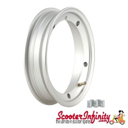 Wheel Rim Tubeless SIP  Aluminium Silver Matt  V2.0 ( KBA 51612, valve premounted) (2.10x10) (Vespa) (P, PE, PX, T5, Rally, LML)