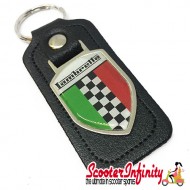 Key ring chain - Lambretta Italian Flag Check (Black, Shield) Key ring chain - Lambretta Italian Flag Check (Black, Shield)