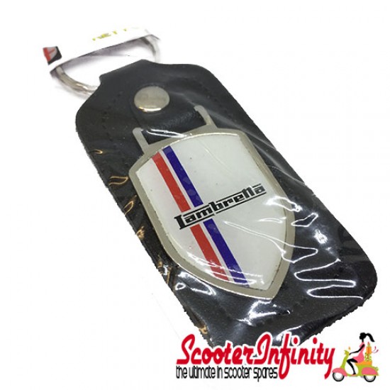 Key ring chain - Lambretta British Stripes (Black, Shield)
