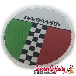 Patch Clothing Sew On - Lambretta Italian Flag Check (80mm, 80mm)
