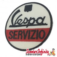 Patch Clothing Sew On - Vespa Servizio (No. 1) (75mm, 75mm) Patch Clothing Sew On - Vespa Servizio (No. 1) (75mm, 75mm)