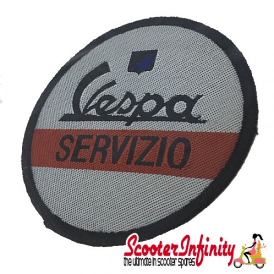 Patch Clothing Sew On - Vespa Servizio (No. 2) (80mm, 80mm) Patch Clothing Sew On - Vespa Servizio (No. 2) (80mm, 80mm)