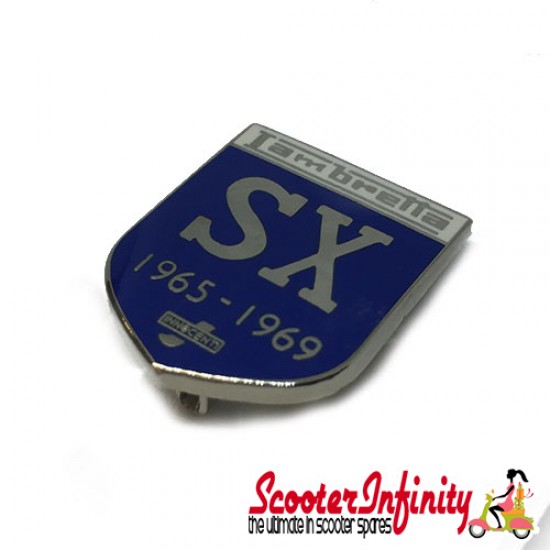 Pin Badge - Lambretta SX 1965 - 1969 Innocenti (Blue Shield)