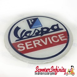 Badge Sticker Domed - Vespa Service (75mm, 75mm)