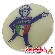 Badge Sticker Domed - Lambretta Service Agent No. 1 (75mm, 75mm) Badge Sticker Domed - Lambretta Service Agent No. 1 (75mm, 75mm)
