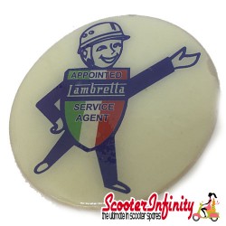 Badge Sticker Domed - Lambretta Service Agent No. 1 (75mm, 75mm)