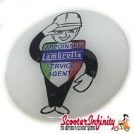 Badge Sticker Domed - Lambretta Service Agent No. 2 (75mm, 75mm) Badge Sticker Domed - Lambretta Service Agent No. 2 (75mm, 75mm)