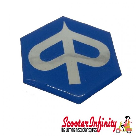 Badge Sticker "PIAGGIO" Emblem Horncover (27x31 mm, hexagonal, adhesive) (PIAGGIO Free/NRG /Sfera/Storm/TPH 50-125cm) Badge Sticker "PIAGGIO" Emblem Horncover (27x31 mm, hexagonal, adhesive) (PIAGGIO Free/NRG /Sfera/Storm/TPH 50-125cm)