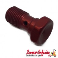 Banjo Bolt (M10x1 mm, aluminium, red anodized, SPIEGLER)