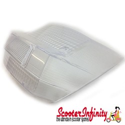 Rear Light Lens (Rear / Transparent) (e-mark on glass) (Vespa  P80-150X/P200E)