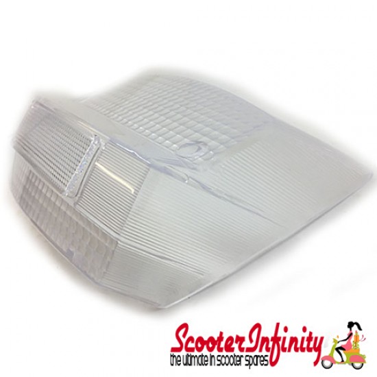 Rear Light Lens (Rear / Transparent) (e-mark on glass) (Vespa  P80-150X/P200E) Rear Light Lens (Rear / Transparent) (e-mark on glass) (Vespa  P80-150X/P200E)