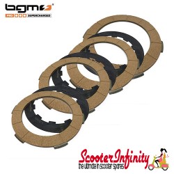 Clutch Plate Kit BGM Pro (Including Steel Plates) (4 Plates) (Lambretta LI, LIS, SX, TV (Series 2-3), DL, GP)