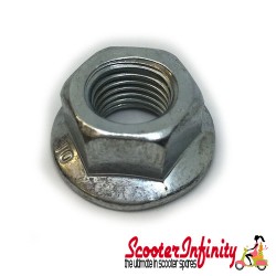 Clutch Nut Cosa (Zinc Plated) (Vespa PX125-200 E Lusso `95->/`98/MY/`11/Cosa 2,  crimped, self-securing) Clutch Nut Cosa (Zinc Plated) (Vespa PX125-200 E Lusso `95->/`98/MY/`11/Cosa 2,  crimped, self-securing)