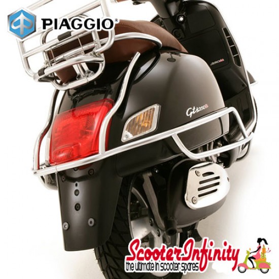 Crashbars/Sidepanel (Chrome, Double Tube) (PIAGGIO) (Vespa GTS/GTS Super/GTV, all models including HPE / Euro 5 Models upto 2022)