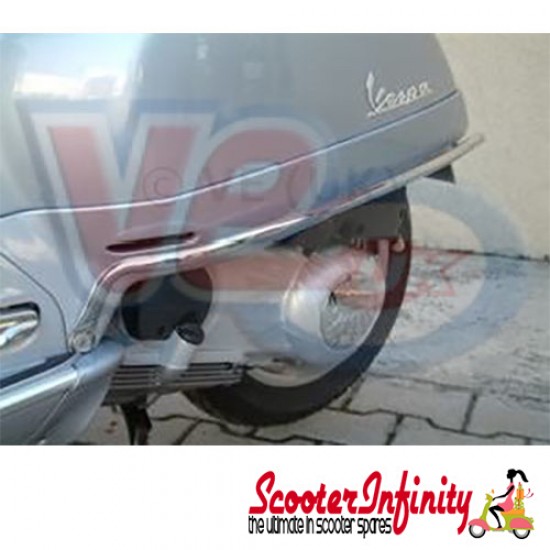 Crashbars/Sidepanel (Chrome, Single Tube) (Cuppini) (Vespa GTS/GTS Super/GTV - Including HPE / Euro 5 Models upto 2022)