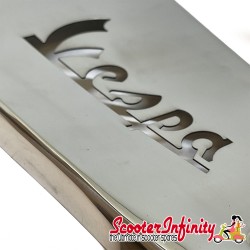 Floormat Centre Vespa LAZER Cut (LML, PX EFL, PX Disc, T5, T5 Classic) (Stainless Steel, smooth)