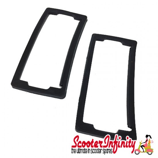 Gasket SIP Indicator Front (between unit & body) (PAIR, both sides Left / Right, black) (Vespa PX80-200/PE/Lusso/T5 Classic)