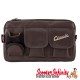 Bag Glovebox Toolbox "Classic" (SIP) (Brown Faux Leather) (Fits around glovebox door) (Classic Vespa, Modern Vespa)